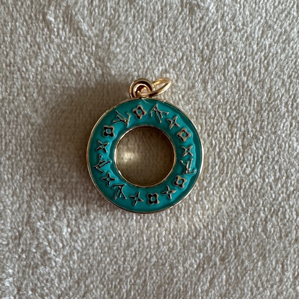 Louis Vuitton Donut Gold and Teal Pendant